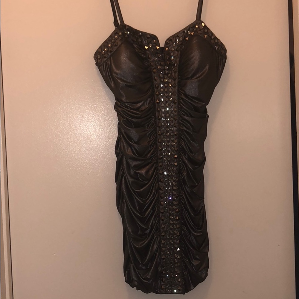 COPY - Bebe Studded Jeweled Metallic Dress